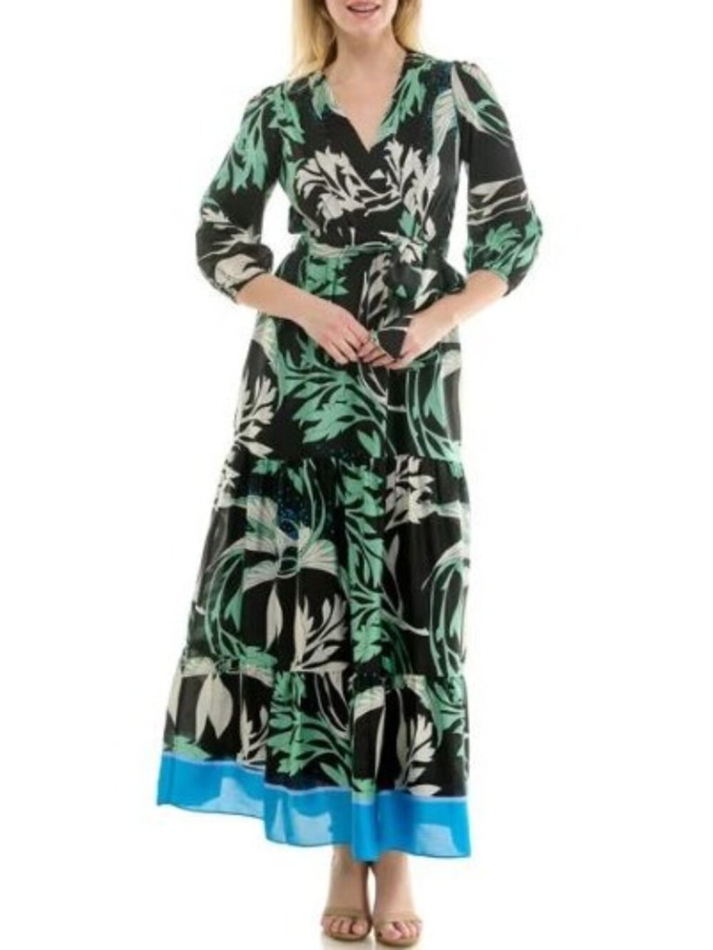 Maison Tara Satin Dobby Maxi Dress Size 10